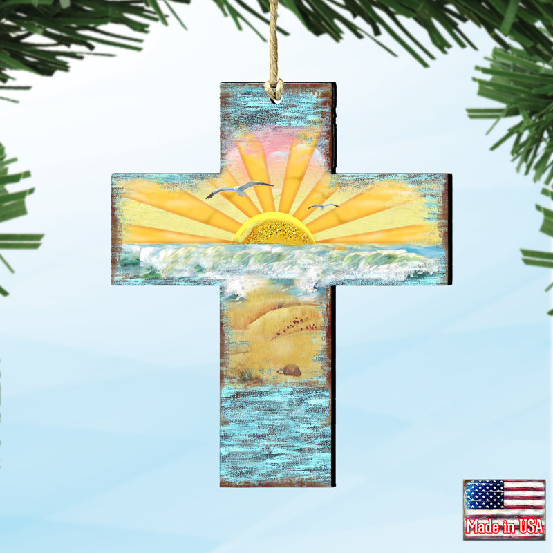 Ensemble de 2 ornements en forme de croix de Noël faits à la main