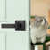 Privacy Door Lever with Square Rosette for Bed and Bath Keyless