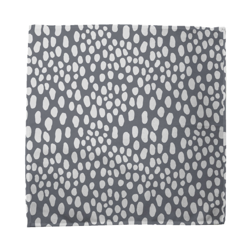 Cadi 100% Cotton Animal Print Square Napkin, Grey
