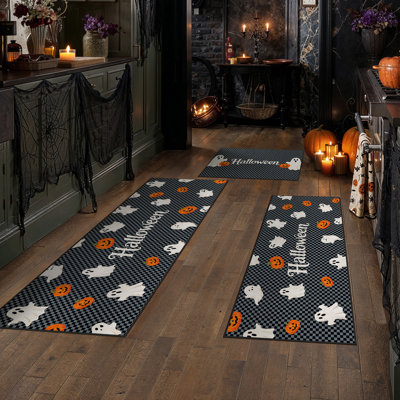 Ensemble de tapis de cuisine Ghoulstep Halloween et tapis antidérapants pour la cuisine / le vestibule / la salle de lavage (ensemble de 3)