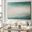 «Blue and Beige Tranquil Modern Coastal Nature Illustration Extra Large», reproduction d'art encadrée (assemblage requis)-105076118