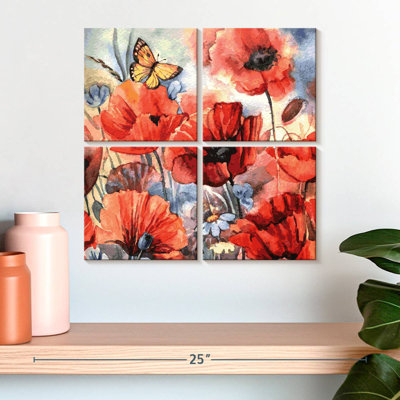 Harnek papillon parmi les coquelicots