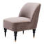 Chaise d'appoint rembourrée 22 po taupe et noir et or
