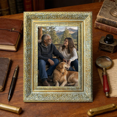 Cadre photo mural doré antique 1 pièce 8 po x 10 po avec finition maison