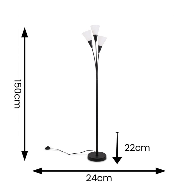 Rayoshann Traditional Floor Lamp, Black
