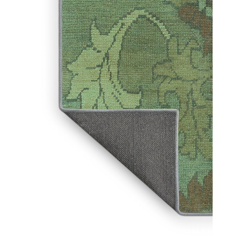 Tapis bleu / vert en laine / polyester tissé à la machine Housewright, Rectangle 3 pi x 5 pi