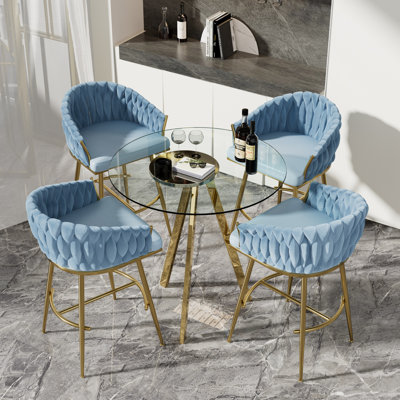 Round Bar Table and Bar Stools Set for 2-4 by Mercer41