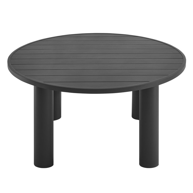 Table de salle à manger d'extérieur en aluminium 60 po Nautica, Noir, noir, noir, noir