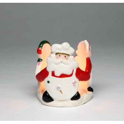 3.375'' H Ceramic Tabletop Tealight Holder with Candle Included