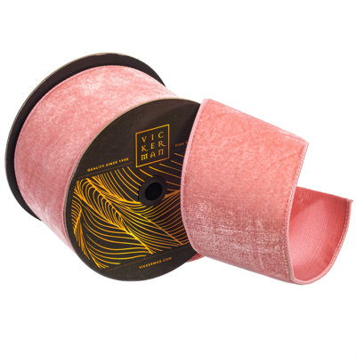  Ruban filaire en velours mauve de 4 po. Envers en dupion mauve.