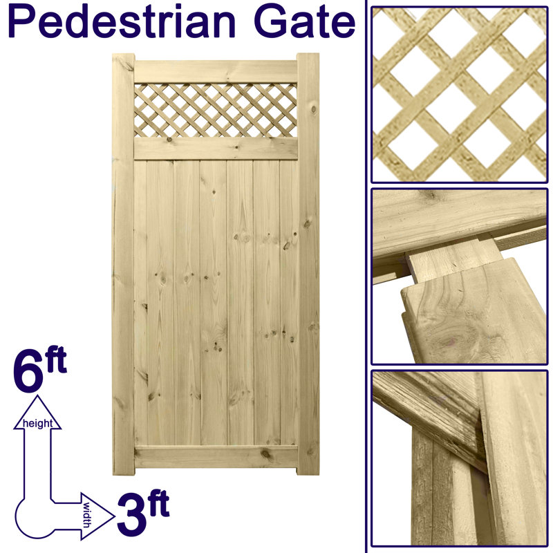 Noell Pressure Treated (Tanalised) Wood Gate, 180cm H x 90cm W x 4.5cm D