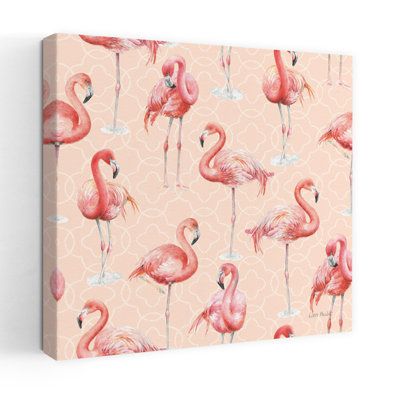 Gracefully Pink Pattern Ic Flamingo Tropical Art