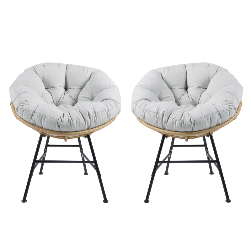 Chaise longue d'extérieur en osier Palos (ensemble de 2) - chaises de patio élégantes et confortables pour la détente