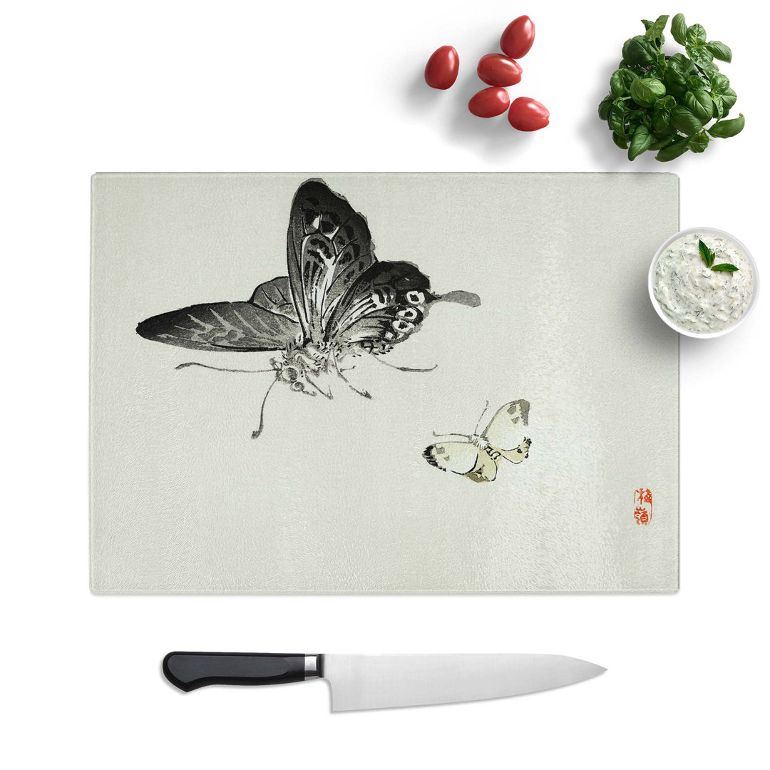 Tempered Glass Butterflies Chopping Board