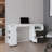 San Diego 54" Wide Two Drawer Expandable Desk  with Seven Shelves and Casters White - Dark Walnut