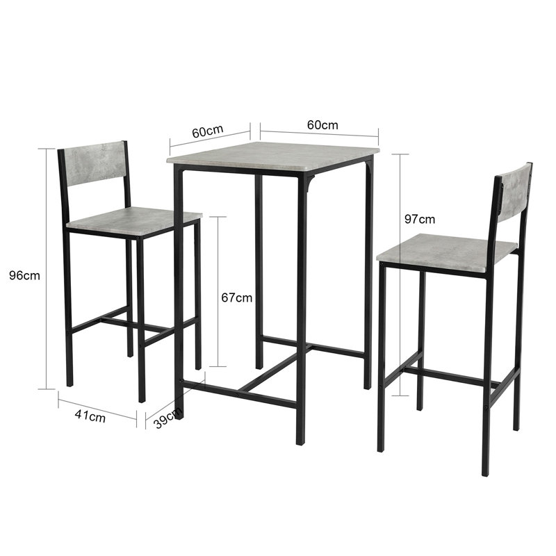 Adria 60cm Bar Set, Grey