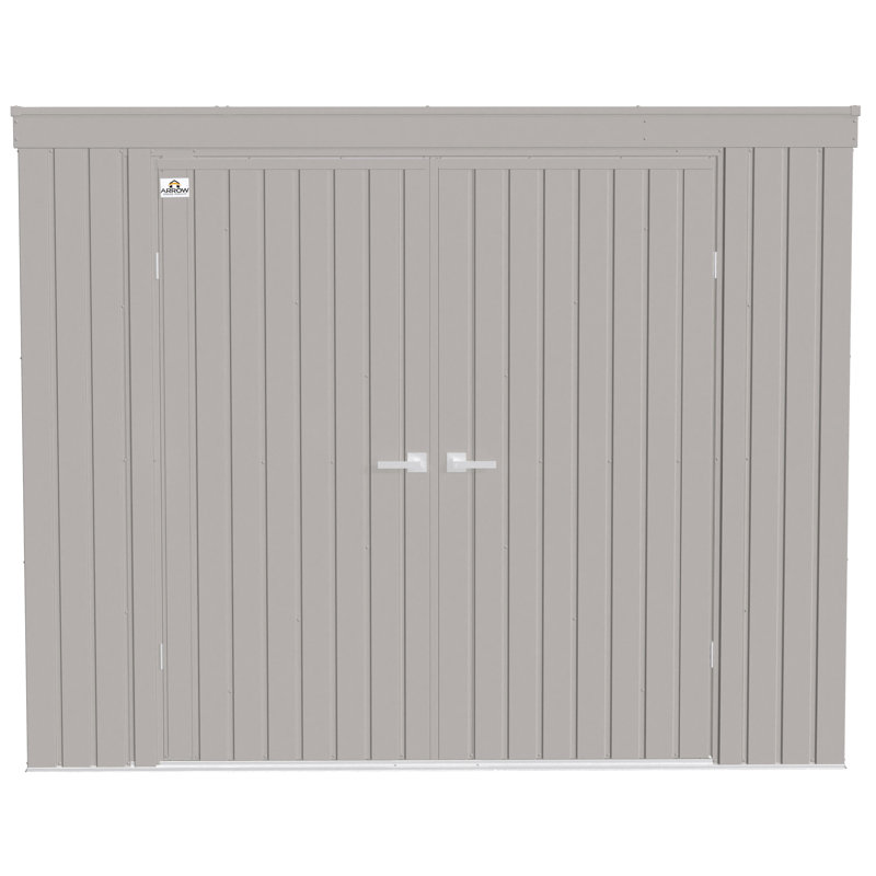 Cool Grey 8-ft x 4-ft Galvanized Steel Storage Shed Kit