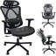 Chaise de bureau en filet, chaises de bureau ergonomiques avec roulettes, support lombaire réglable, accoudoirs, chaise de bureau à haut dossier inclinable avec roulette silencieuse pour le bureau, la maison, les jeux