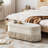 39" Oval Storage Ottoman With Fringe Trim And Lift-Top Lid, Upholstered Footrest With Hidden Storage, Multi-Use Ottoman For Living Room Bedroom-1482907841