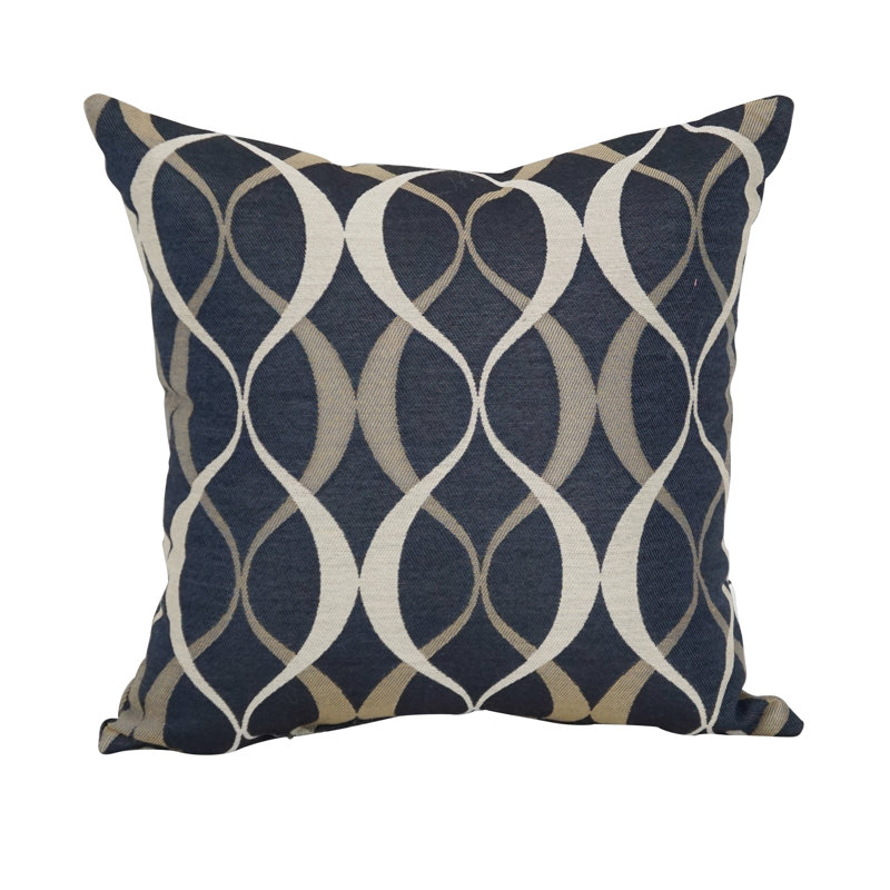 Housse et insert de coussin carré extérieur Premium Premium Jacquard, Bleu foncé