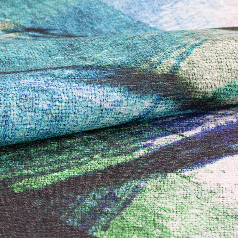 Luxurious Machine Washable Area Rug, 4.9 x 7.5 Feet, 100% Polyester, 1850 g/m², Pile Height: 0.2 inches | Eco-Friendly Recycled Poly Cotton Backing | Perfect for Living Room & Bedroom, Soft and Durable Design