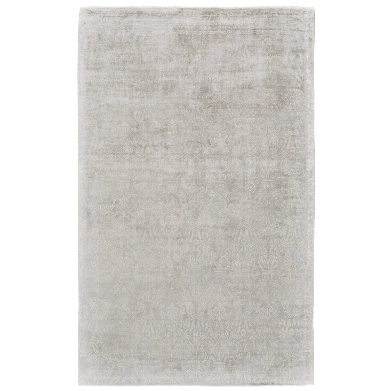Tapis gris touffeté à la main Amelie, Rectangle 3 pi 6 po x 5 pi 6 po