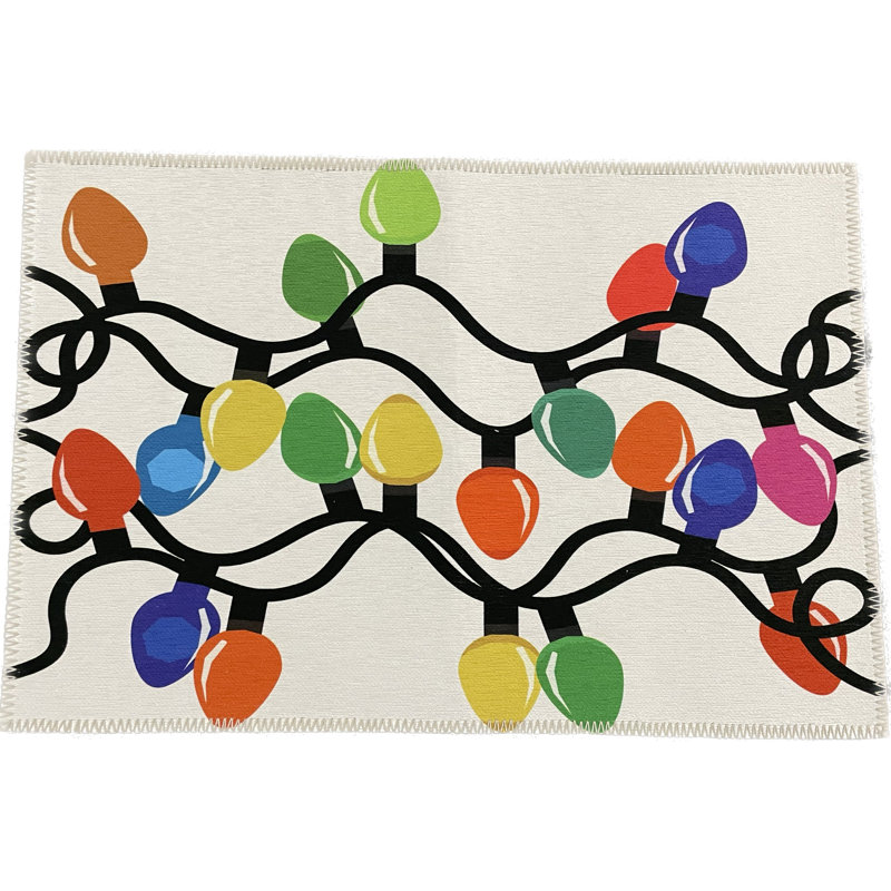 Tapis lavable rectangulaire en microfibre Christmas Tangle, Rectangulaire 8 pi x 10 pi