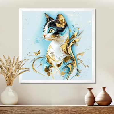 «Playful Glam Geode Cat II», reproduction d'art murale