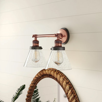 Éclairage de meuble-lavabo en cuivre antique 2 lumières Angelos