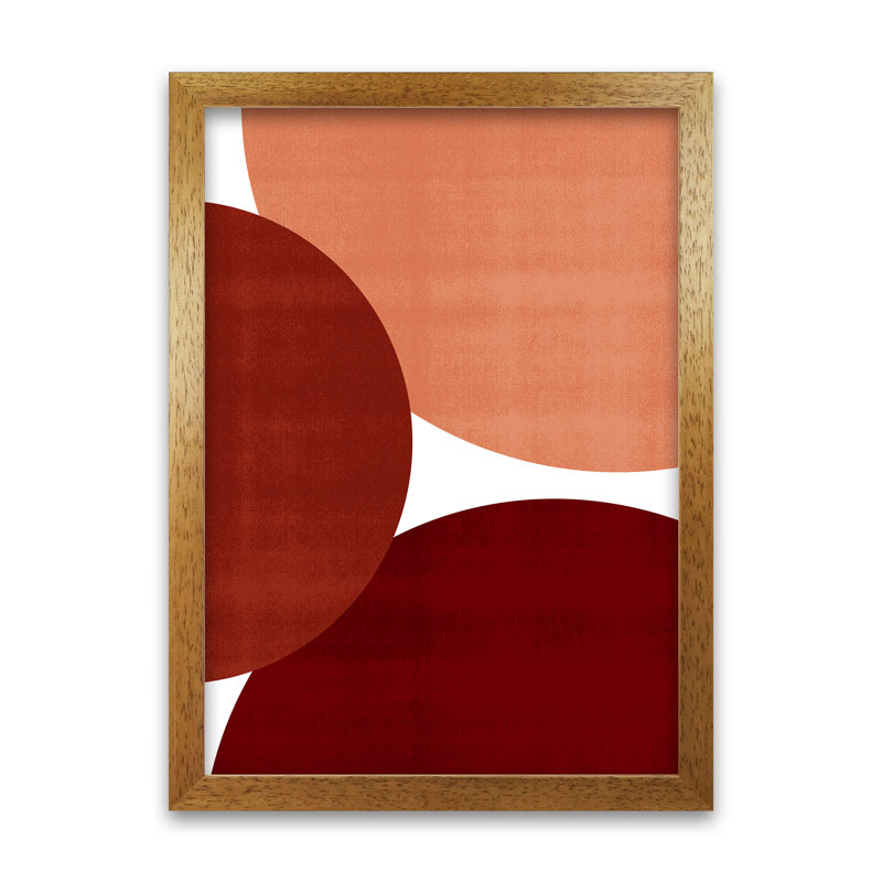 Abstract Art Reds Original - Print, Oak Frame, 84cm H x 59cm W x 3cm D