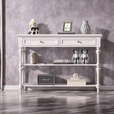 American-style open wooden console table