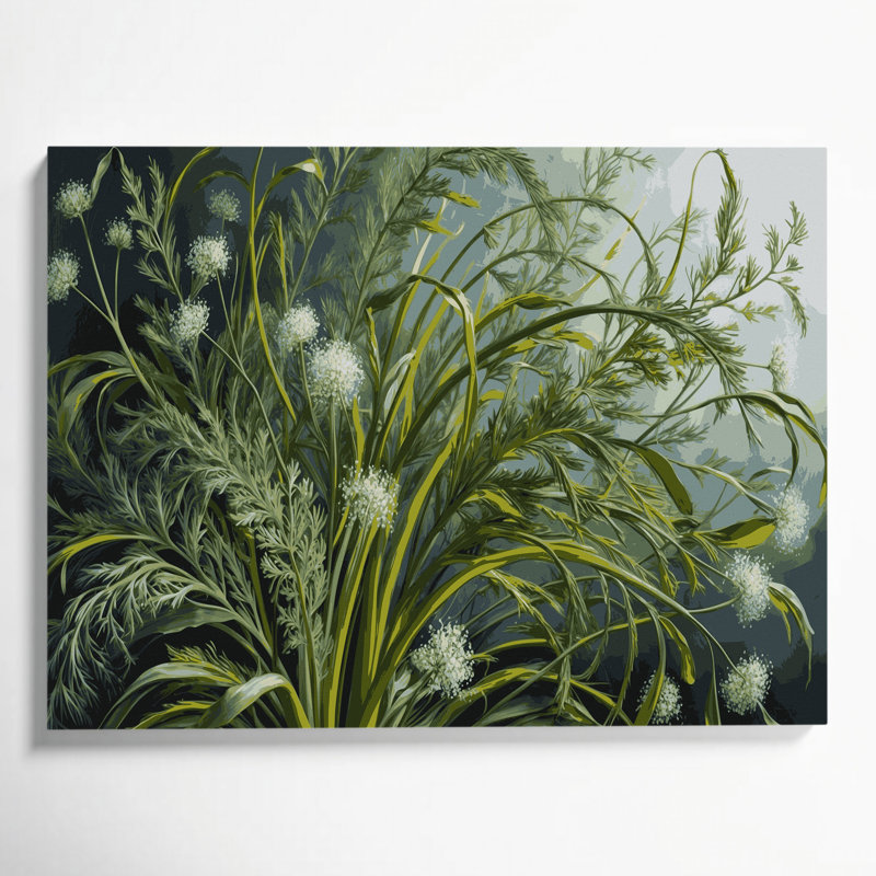 «Botanical Dill Green», art mural sur toile, H 11 po x l 14 po