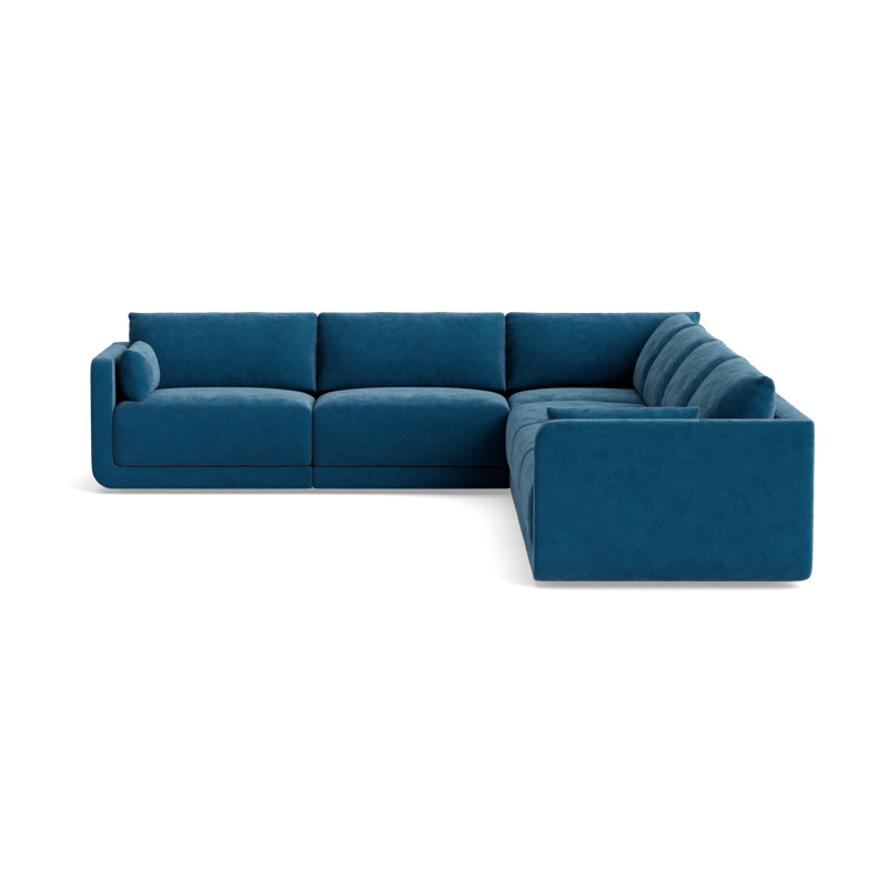 Eva Modular Corner Sectional, Performance Velvet - Denim