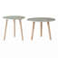 Tables d'appoint inspirées de la nature - 2 pièces, construction, plateaux en fleurs de cerisier peintes en blanc et bleu, pour salon, chambre à coucher, vestibule de 2, plateaux bleus, décor-133394934