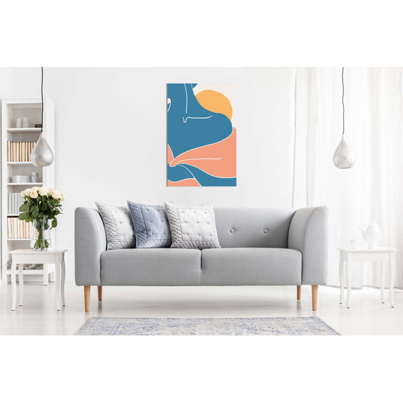 Blue Woman Shoulder Artistic - Wrapped Canvas Art Prints, 31cm H x 20cm W