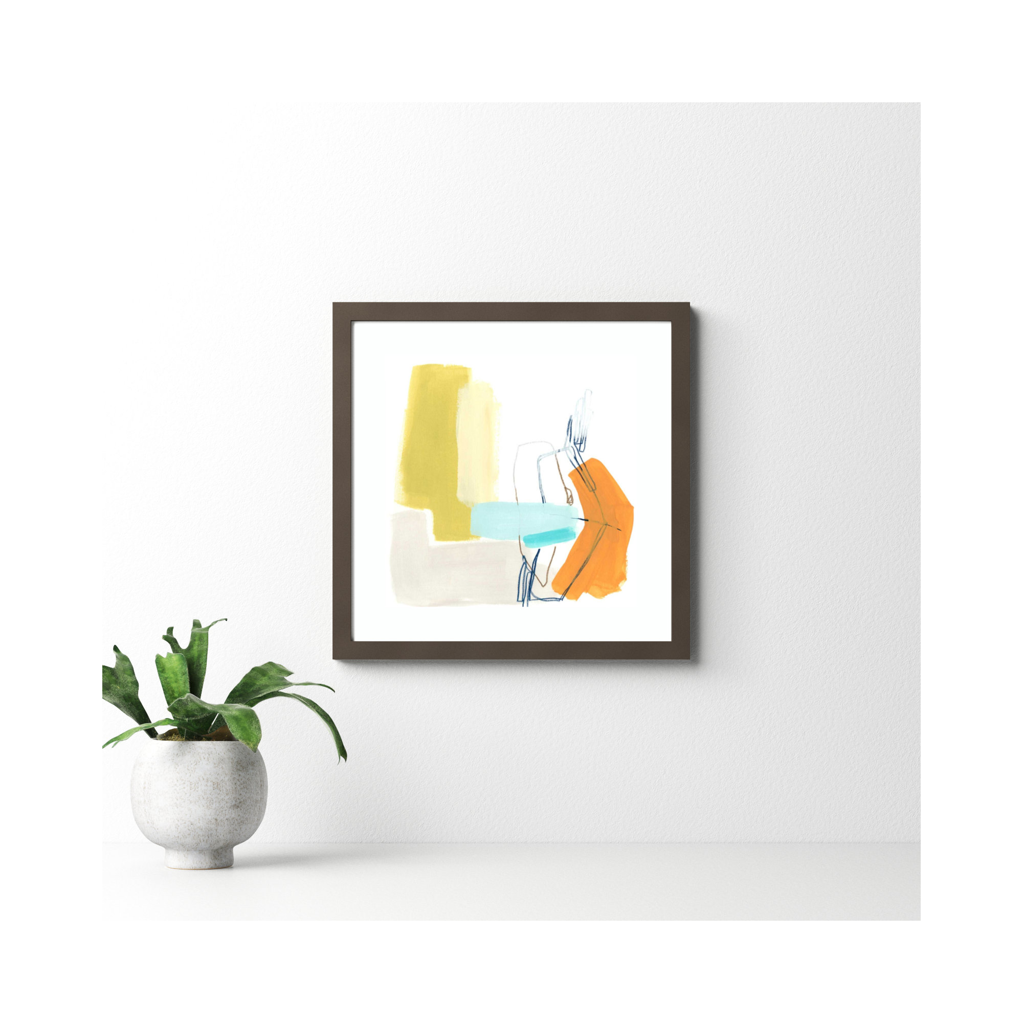 Adagio IV by June Erica Vess, Clay Gray Framed Paper, 19.38" H x 19.38" W x 0.88" D