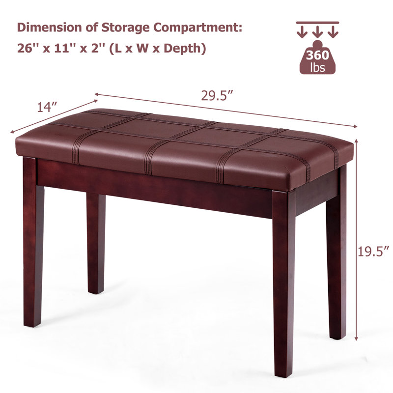 Banc de rangement Alumbaugh, Brun