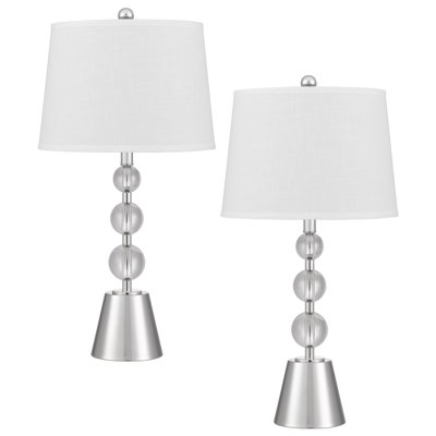 Ensemble de 2 lampes de table sphériques empilables de 71 cm de hauteur, idéales pour la chambre, le bureau ou la maison.
