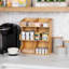 Station de préparation pour dos de café Mind Reader, organisateur de comptoir, cuisine, rayonne de bambou, brun