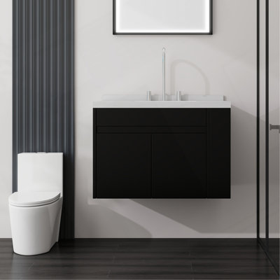 Single Bathroom Vanity with Cultured Marble Top