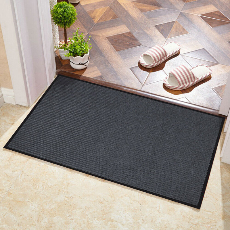 Tapis d'entrée antidérapant extérieur Aigan, Rectangle 3 pi 11 po x 4 pi 11 po, Gris