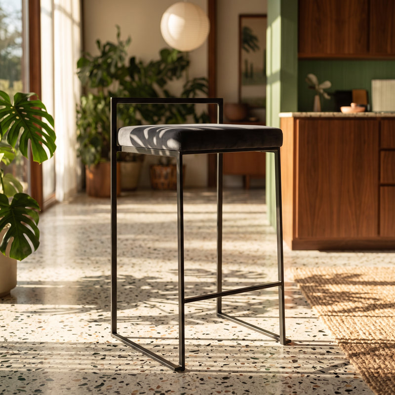 Tabouret de comptoir empilable en velours l 17,5 po x P 16 po x H 31 po Fuji (ensemble de 2)