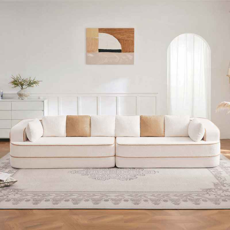 Canapé modulaire à 4 places Teddy, Blanc