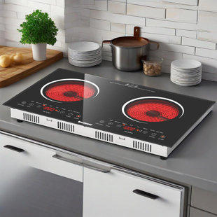 Karinear 2 Burners Electric Cooktop 24 Inch, 110v-120v,With plug