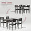 Ensemble de table de salle à manger 5 pièces pour 4 personnes avec chaises rembourrées, ensemble de cuisine peu encombrant avec pieds en spirale-1684979428-1684979427
