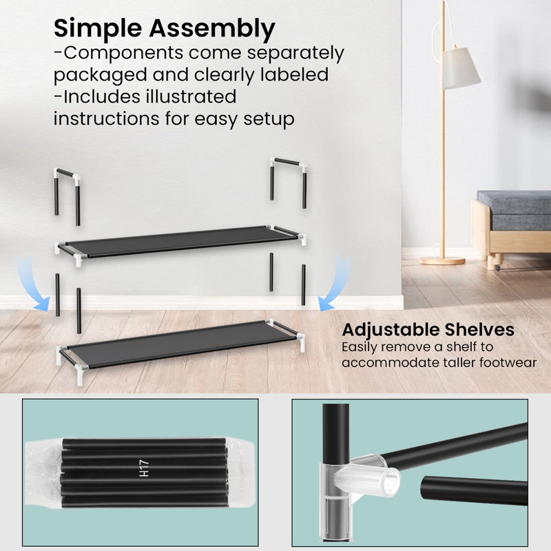 5-tier Shoe Rack, Black