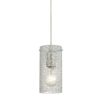 Ice Fragments 5'' Wide 1-Light Pendant - Satin Nickel and Aqua Glass