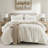 Luxury Twin Chenille Cable Knit Bedding Set, Ultra-soft & Cozy, Ivory