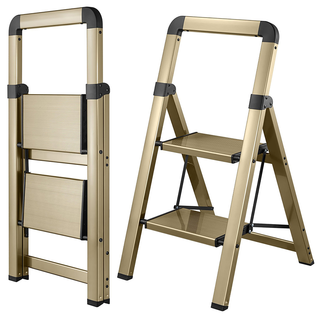 Step Ladder 2-Step Aluminum Folding Ladders