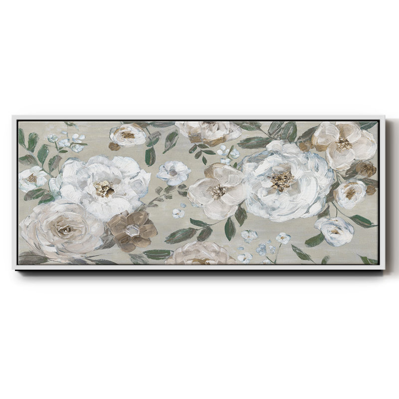 Jardin de roses - toile encadrée, H 20 po x l 50 po